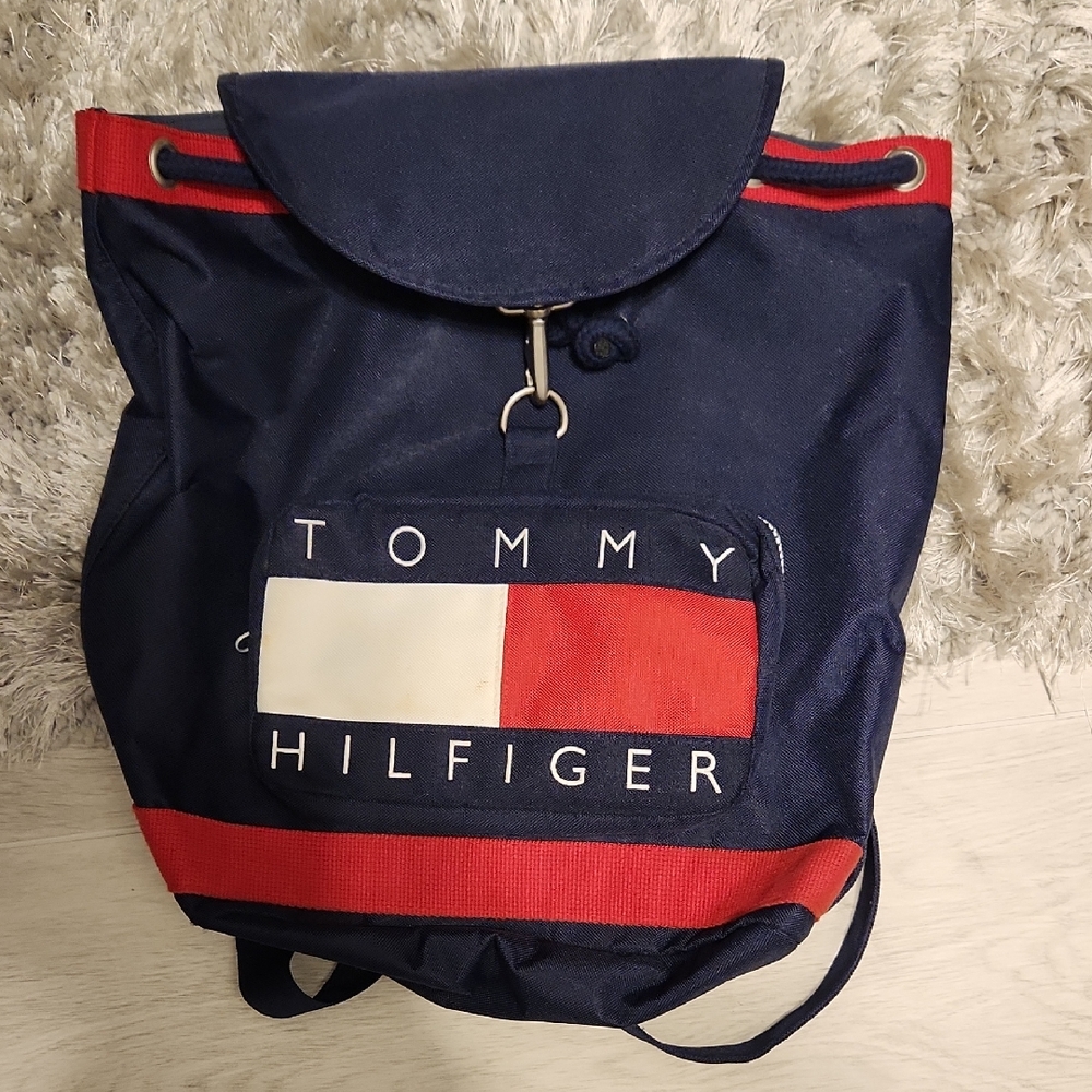 Tommy Hilfiger Blue and Red Backpack